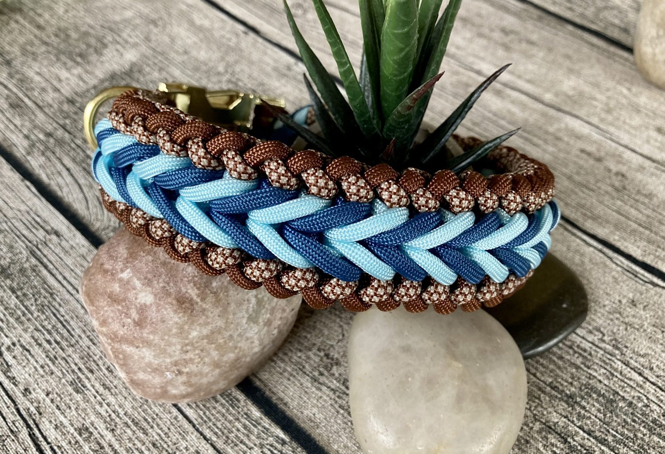 2023-11-17 12.23.48 Breites Hundehalsband aus handgeflochtenem Paracord in Farbkombi BlueberryMuffin, personalisierbar