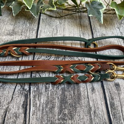 zweifarbiges hundehalsband handgefertigt aus fettleder (kopie)
