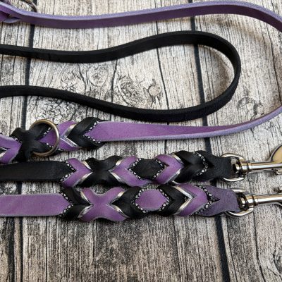 zweifarbiges hundehalsband handgefertigt aus fettleder (kopie)