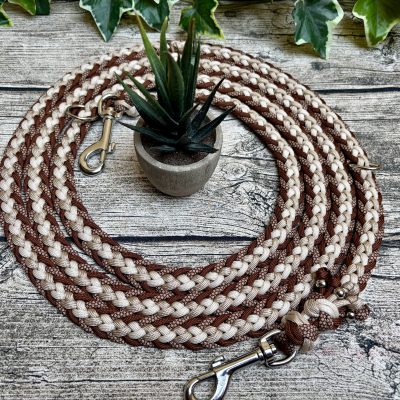 breites hundehalsband aus handgeflochtenem paracord in farbkombi herbsttau, personalisierbar