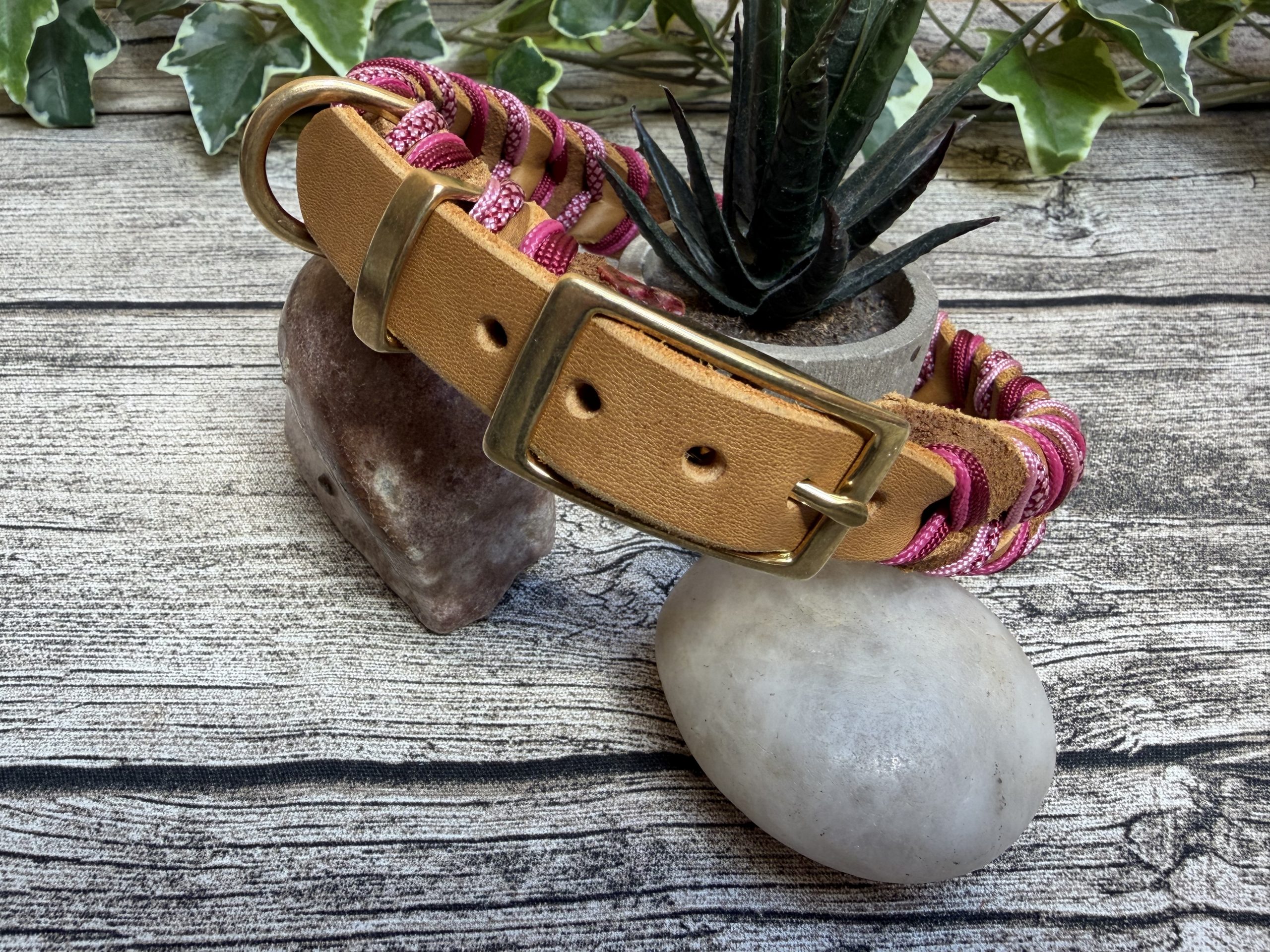 fettleder hundehalsband dekorativ geflochten mit paracord fettleder hundehalsband dekorativ geflochten mit paracord